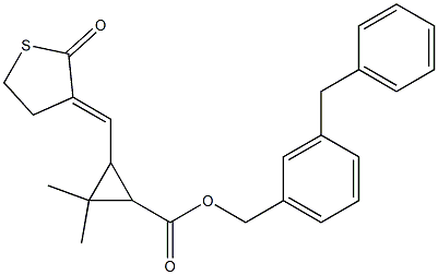 3-[[(3E)-2-Oxothiolan-3-ylidene]methyl]-2,2-dimethylcyclopropanecarboxylic acid 3-benzylbenzyl ester Structure