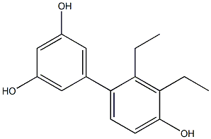 2',3'-Diethyl-1,1'-biphenyl-3,4',5-triol 구조식 이미지