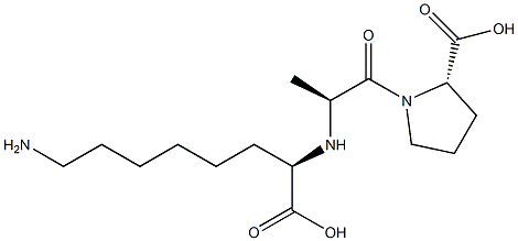 (R)-2-[[(S)-1-[[(2S)-2-Carboxypyrrolidin-1-yl]carbonyl]ethyl]amino]-8-aminooctanoic acid 구조식 이미지