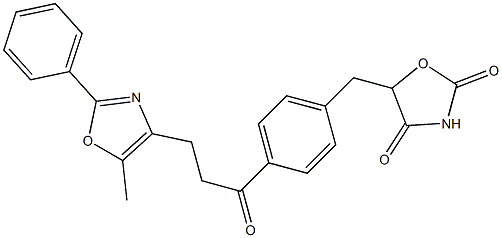 5-[4-[3-(5-Methyl-2-phenyl-4-oxazolyl)propanoyl]benzyl]oxazolidine-2,4-dione Structure