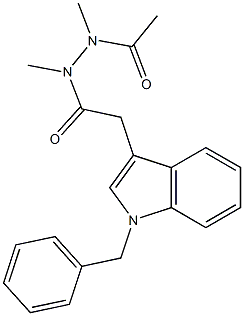 N,N'-Dimethyl-N'-acetyl-2-(1-benzyl-1H-indol-3-yl)acetic acid hydrazide Structure