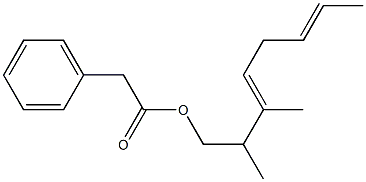 Phenylacetic acid 2,3-dimethyl-3,6-octadienyl ester 구조식 이미지