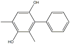 2-Phenyl-3,5-dimethylbenzene-1,4-diol 구조식 이미지