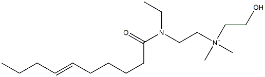 2-[N-Ethyl-N-(6-decenoyl)amino]-N-(2-hydroxyethyl)-N,N-dimethylethanaminium 구조식 이미지