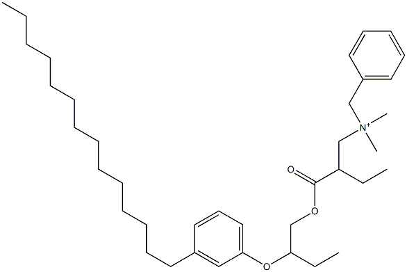 N,N-Dimethyl-N-benzyl-N-[2-[[2-(3-tetradecylphenyloxy)butyl]oxycarbonyl]butyl]aminium 구조식 이미지