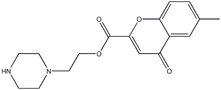 6-Methyl-4-oxo-4H-1-benzopyran-2-carboxylic acid [2-(piperazin-1-yl)ethyl] ester 구조식 이미지