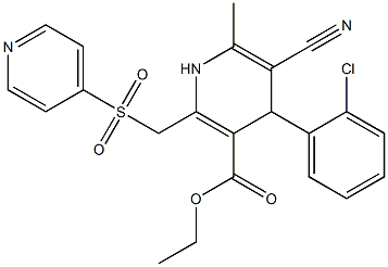 5-Cyano-1,4-dihydro-6-methyl-2-[(4-pyridinylsulfonyl)methyl]-4-(2-chlorophenyl)pyridine-3-carboxylic acid ethyl ester Structure