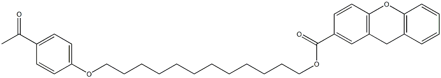 9H-Xanthene-2-carboxylic acid 12-(4-acetylphenoxy)dodecyl ester 구조식 이미지