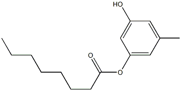 Octanoic acid 3-hydroxy-5-methylphenyl ester Structure