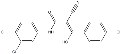 2-Cyano-3-hydroxy-3-[4-chlorophenyl]-N-[3,4-dichlorophenyl]acrylamide Structure