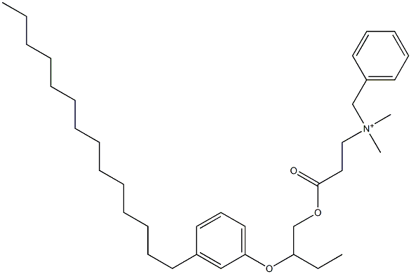 N,N-Dimethyl-N-benzyl-N-[2-[[2-(3-tetradecylphenyloxy)butyl]oxycarbonyl]ethyl]aminium 구조식 이미지