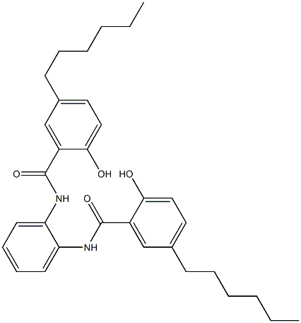 N,N'-Bis(5-hexylsalicyloyl)-o-phenylenediamine 구조식 이미지