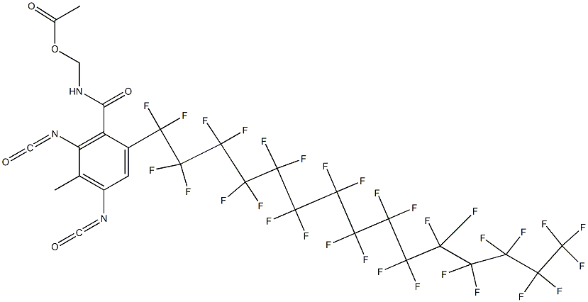 N-(Acetyloxymethyl)-2-(hentriacontafluoropentadecyl)-4,6-diisocyanato-5-methylbenzamide Structure