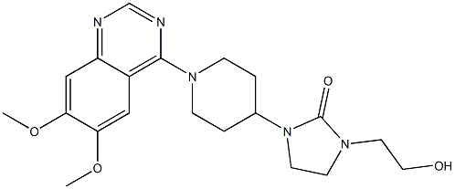 1-[1-(6,7-Dimethoxyquinazolin-4-yl)piperidin-4-yl]-3-(2-hydroxyethyl)imidazolidin-2-one 구조식 이미지