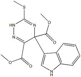 5-(1H-Indol-3-yl)-3-(methylthio)-5-(methoxycarbonyl)-6-(methoxycarbonyl)-2,5-dihydro-1,2,4-triazine 구조식 이미지