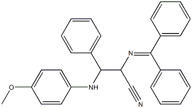 3-[(4-Methoxyphenyl)amino]-3-phenyl-2-[(diphenylmethylene)amino]propanenitrile 구조식 이미지