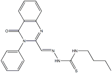 3-(Phenyl)-2-[[[butylamino]thiocarbonylamino]iminomethyl]quinazolin-4(3H)-one 구조식 이미지