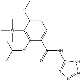 2-Isopropyloxy-3-(trimethylsilyl)-4-methoxy-N-(1H-tetrazol-5-yl)benzamide 구조식 이미지