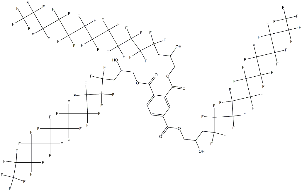 1,2,4-Benzenetricarboxylic acid tris[3-(pentacosafluorododecyl)-2-hydroxypropyl] ester 구조식 이미지