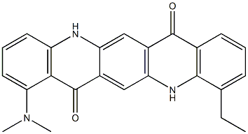 1-(Dimethylamino)-11-ethyl-5,12-dihydroquino[2,3-b]acridine-7,14-dione 구조식 이미지