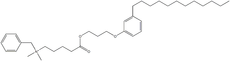 N,N-Dimethyl-N-benzyl-N-[4-[[3-(3-dodecylphenyloxy)propyl]oxycarbonyl]butyl]aminium 구조식 이미지