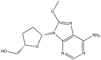 8-Methoxy-2',3'-dideoxyadenosine 구조식 이미지