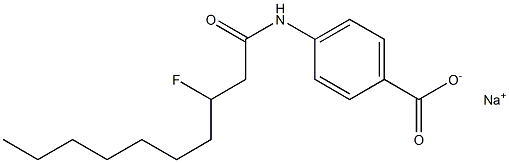 4-[(3-Fluorodecanoyl)amino]benzenecarboxylic acid sodium salt Structure