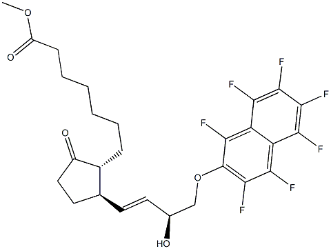 (13E,15S)-15-Hydroxy-9-oxo-16-(heptafluoro-2-naphtyloxy)-17,18,19,20-tetranorprost-13-en-1-oic acid methyl ester Structure