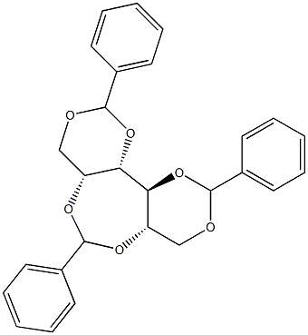 1-O,3-O:2-O,5-O:4-O,6-O-Tribenzylidene-L-glucitol 구조식 이미지