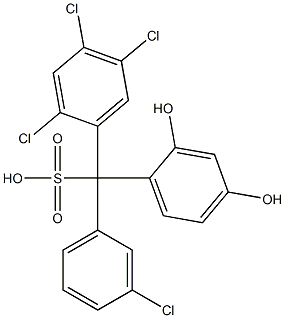(3-Chlorophenyl)(2,4,5-trichlorophenyl)(2,4-dihydroxyphenyl)methanesulfonic acid 구조식 이미지