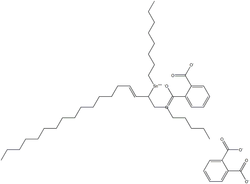 Bis[phthalic acid 1-(1-hexadecenyl)]dioctyltin(IV) salt Structure