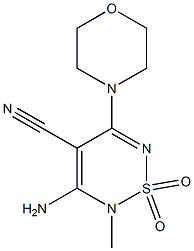 3-Amino-4-cyano-2-methyl-5-morpholino-2H-1,2,6-thiadiazine 1,1-dioxide Structure