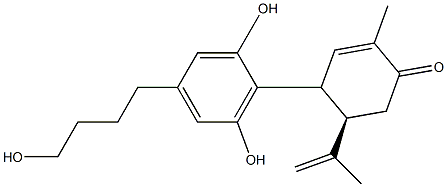 5-(4-Hydroxybutyl)-2-[(2R)-2-(1-methylethenyl)-4-oxo-5-methyl-5-cyclohexen-1-yl]benzene-1,3-diol Structure
