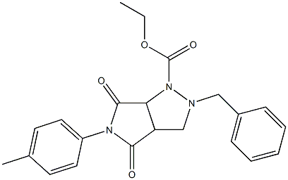 3-Benzyl-7-(4-methylphenyl)-6,8-dioxo-2,3,7-triazabicyclo[3.3.0]octane-2-carboxylic acid ethyl ester Structure