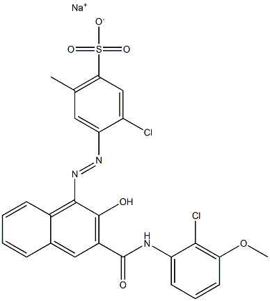 3-Chloro-6-methyl-4-[[3-[[(2-chloro-3-methoxyphenyl)amino]carbonyl]-2-hydroxy-1-naphtyl]azo]benzenesulfonic acid sodium salt Structure