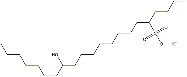 14-Hydroxyhenicosane-5-sulfonic acid potassium salt 구조식 이미지
