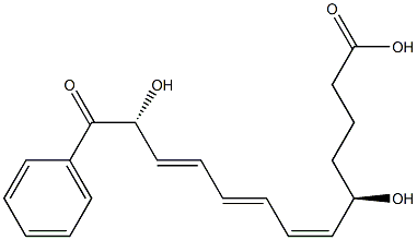 (5R,6Z,8E,10E,12R)-5,12-Dihydroxy-12-benzoyl-6,8,10-dodecatrienoic acid 구조식 이미지