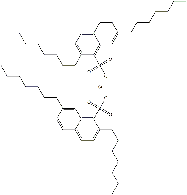 Bis(2,7-diheptyl-1-naphthalenesulfonic acid)calcium salt Structure