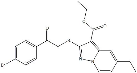 2-[[(4-Bromophenylcarbonyl)methyl]thio]-5-ethylpyrazolo[1,5-a]pyridine-3-carboxylic acid ethyl ester Structure