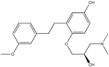 (2R)-3-(Dimethylamino)-1-[4-hydroxy-2-(3-methoxyphenethyl)phenoxy]-2-propanol 구조식 이미지