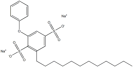 3-Dodecyl[oxybisbenzene]-2,5-disulfonic acid disodium salt 구조식 이미지