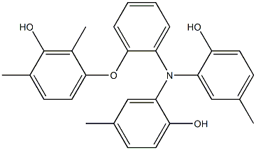 N,N-Bis(2-hydroxy-5-methylphenyl)-2-(3-hydroxy-2,4-dimethylphenoxy)benzenamine 구조식 이미지