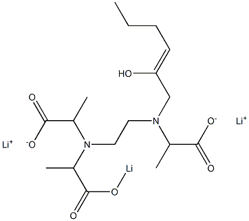 3-(2-Hydroxy-2-hexenyl)-6-(1-lithiooxycarbonylethyl)-2,7-dimethyl-3,6-diazaoctanedioic acid dilithium salt Structure