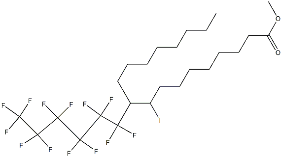 9-Iodo-10-(tridecafluorohexyl)octadecanoic acid methyl ester 구조식 이미지