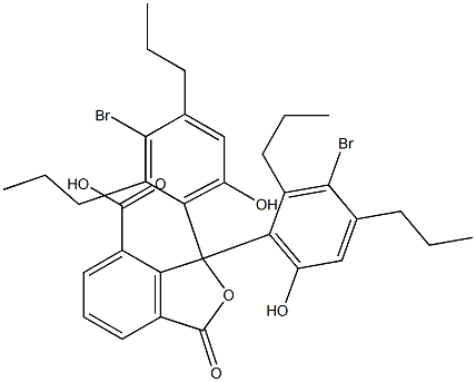 1,1-Bis(3-bromo-6-hydroxy-2,4-dipropylphenyl)-1,3-dihydro-3-oxoisobenzofuran-7-carboxylic acid 구조식 이미지