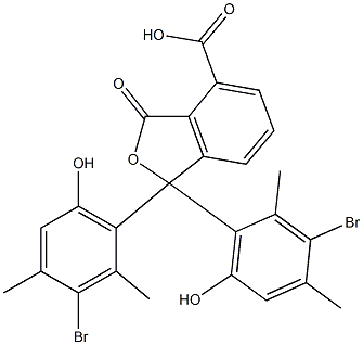 1,1-Bis(3-bromo-6-hydroxy-2,4-dimethylphenyl)-1,3-dihydro-3-oxoisobenzofuran-4-carboxylic acid 구조식 이미지