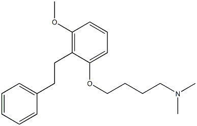 4-[2-[2-(Phenyl)ethyl]3-methoxyphenoxy]-N,N-dimethylbutan-1-amine 구조식 이미지