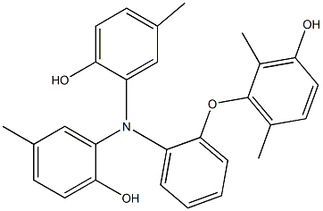 N,N-Bis(2-hydroxy-5-methylphenyl)-2-(3-hydroxy-2,6-dimethylphenoxy)benzenamine Structure