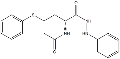 [R,(-)]-2-Acetylamino-4-(phenylthio)butyric acid 2-phenyl hydrazide Structure