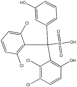 (2,6-Dichlorophenyl)(2,3-dichloro-6-hydroxyphenyl)(3-hydroxyphenyl)methanesulfonic acid Structure